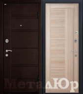 Дверь МеталЮр М17, капучино мелинга, матовое стекло