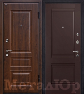 Дверь МеталЮр М9, Темно-коричневый